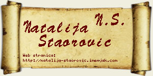 Natalija Staorović vizit kartica